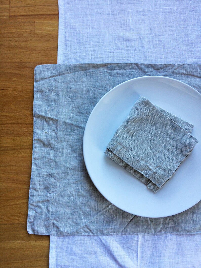 Natural gray linen napkin set of 6 8 10 12 bulk Dinner Etsy