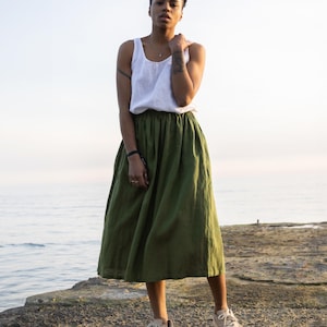 Midi skirt elastic waist 2025