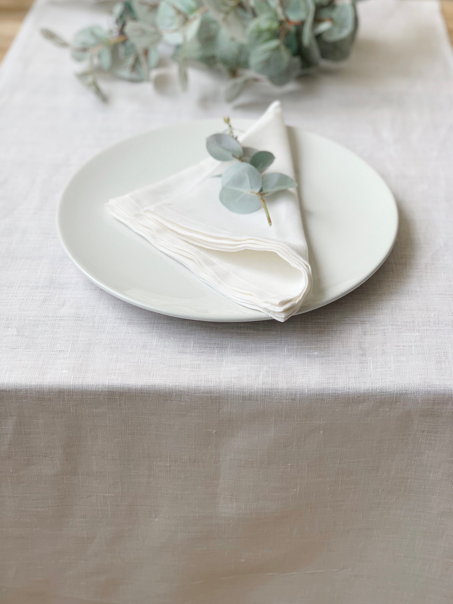 White Linen table runner Custom size wedding runners Long Wide Etsy