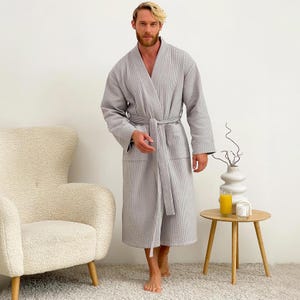 Men&#39;s Waffle Cotton Robe | Bathrobe for Men | Loungewear