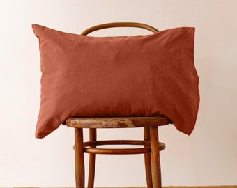 Custom Linen Pillowcases in 30 Colors - Envelope Closure, Multiple Sizes Pillow cover for Queen, King, Euro, Standard and More