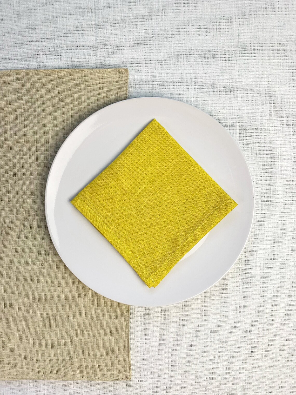 Yellow linen napkins Cloth dinner Moss yellow cocktail napkins Etsy