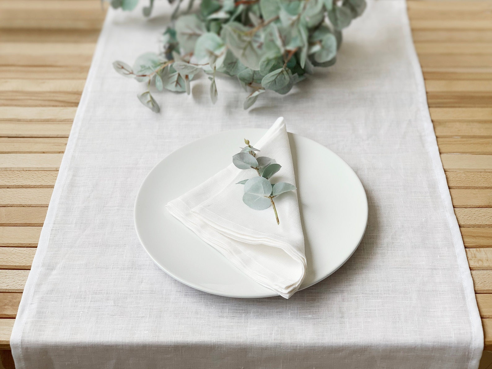 White Linen table runner Custom size wedding runners Long Wide Etsy