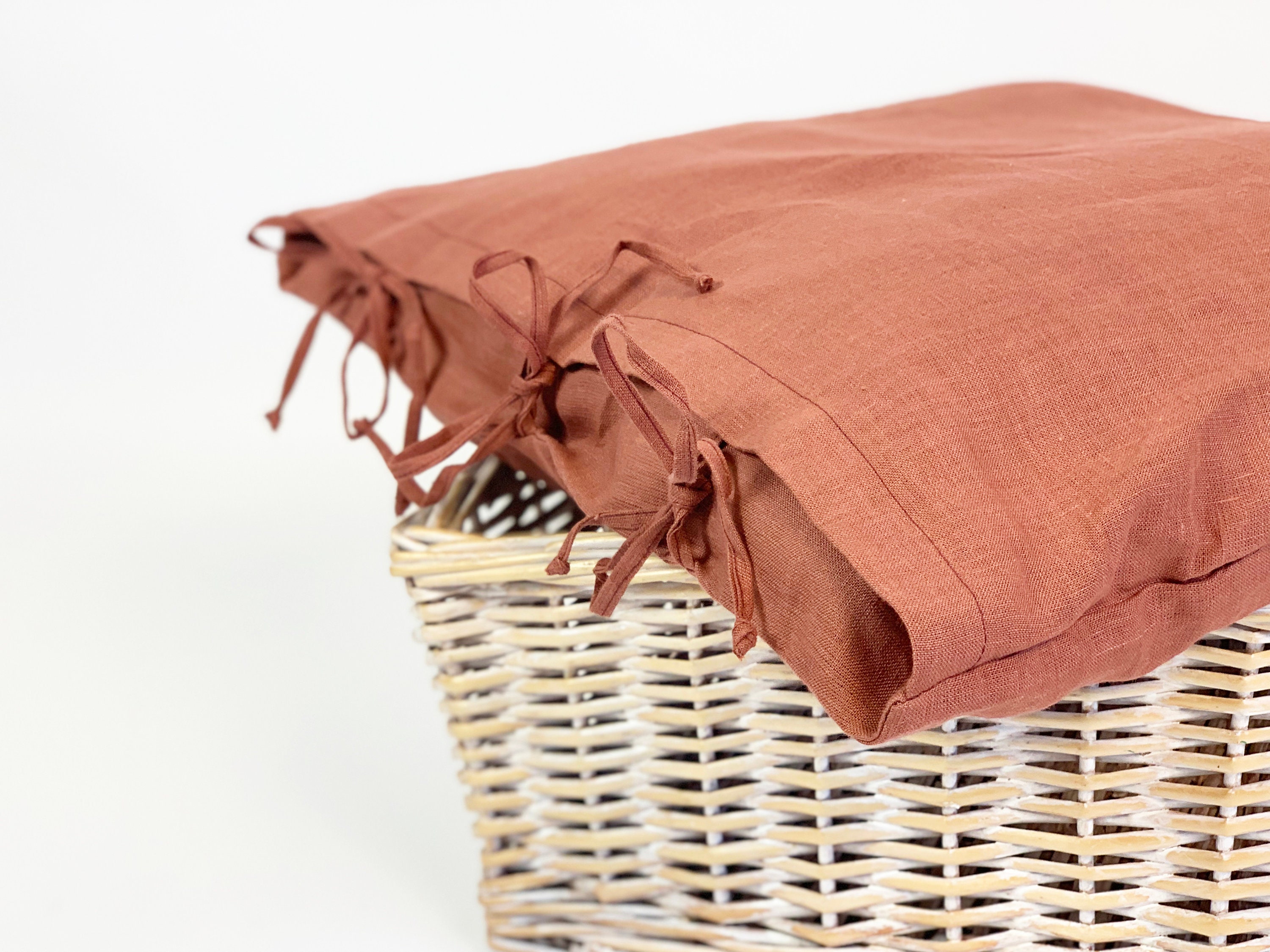 Washed Cotton Pillow Case With Ties 54 Colors Bow Tie Custom Etsy UK