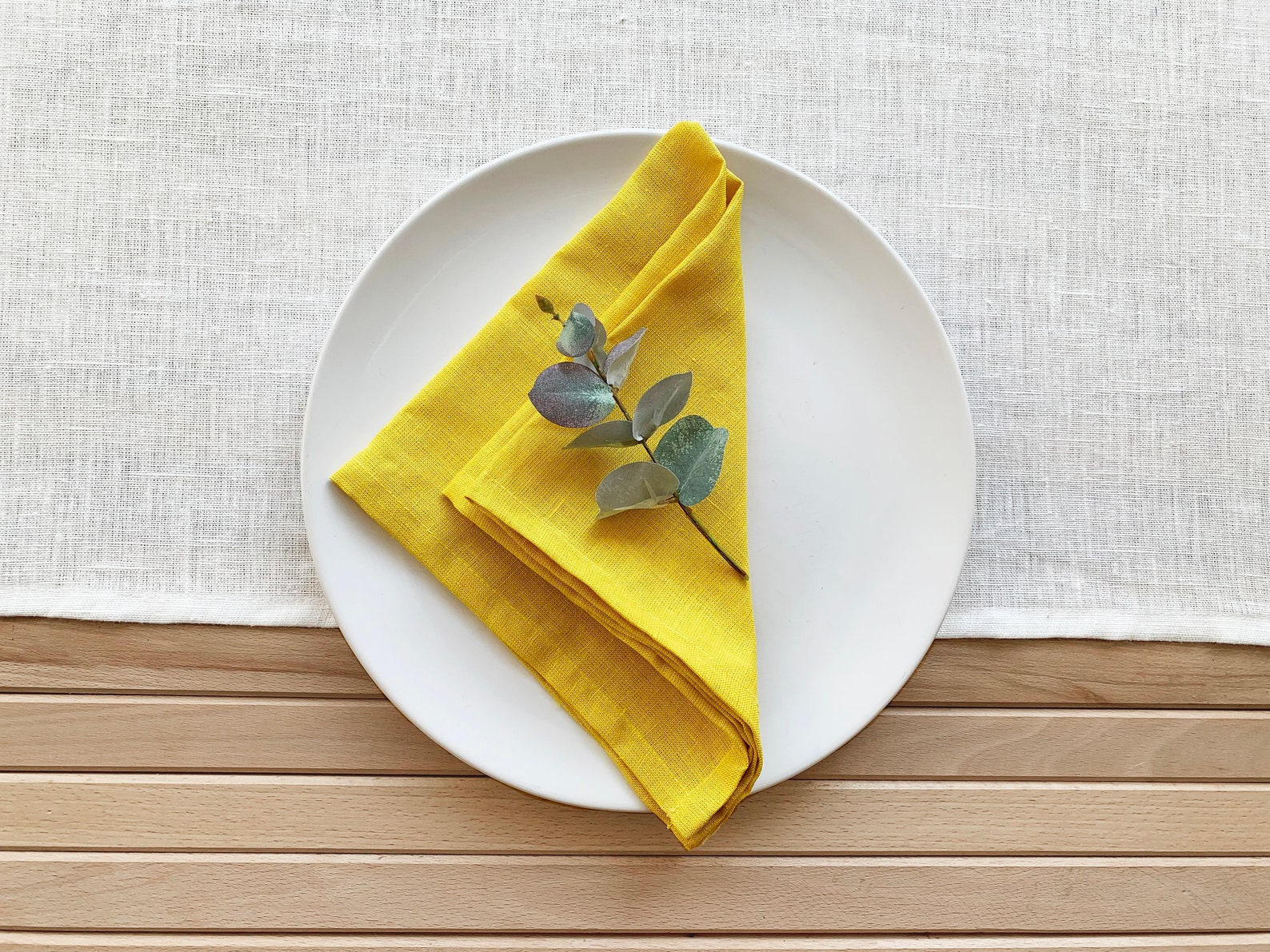 Yellow linen napkins Cloth dinner Wedding Moss yellow cocktail Etsy