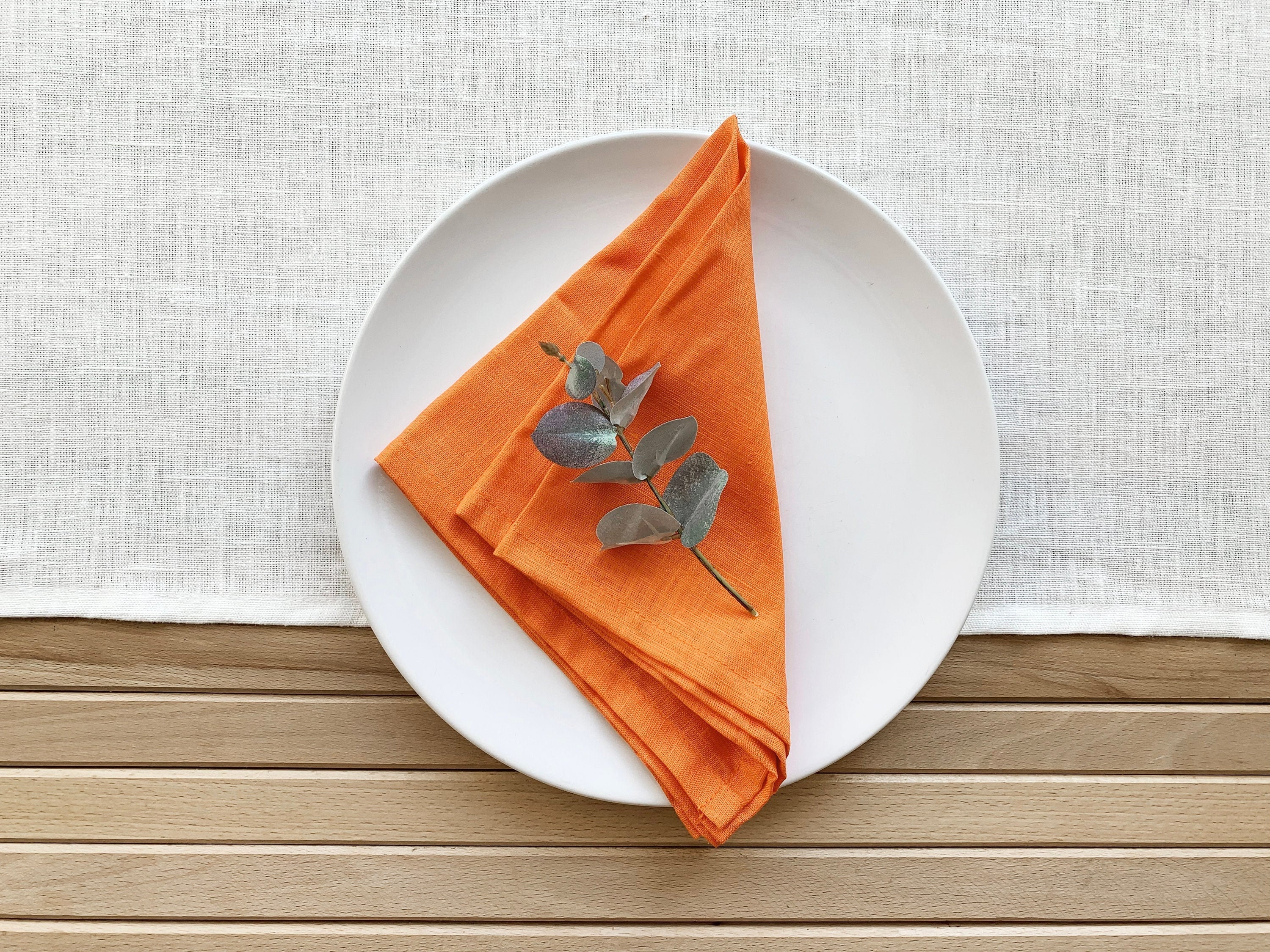 Orange linen napkins Cloth dinner napkins Wedding Etsy
