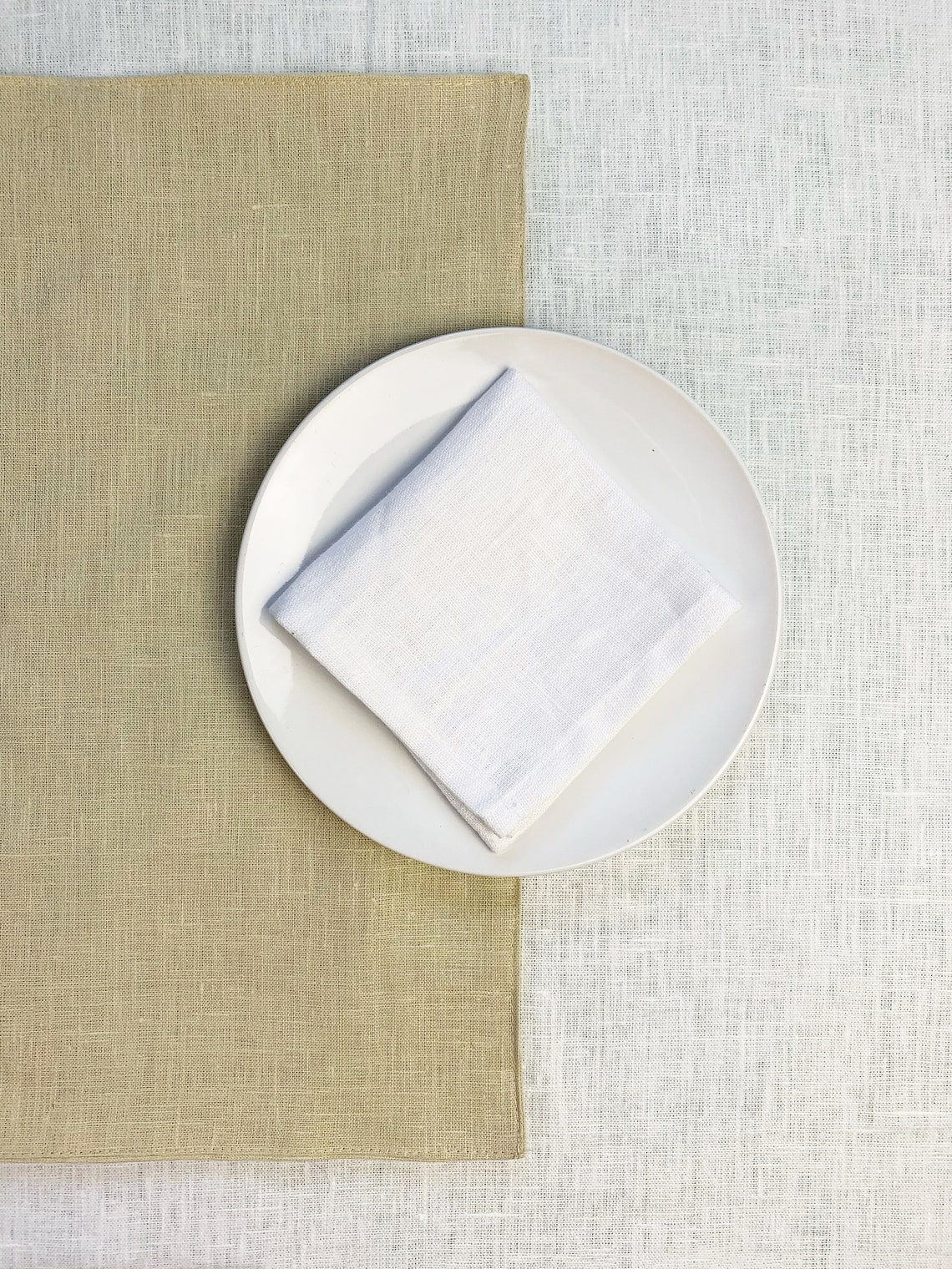 White or ivory linen napkins Wedding dinner cocktail cloth off Etsy