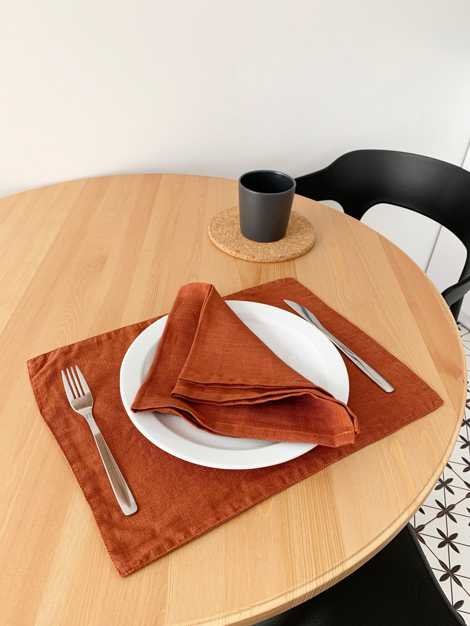 Burnt orange Terracotta linen napkins Cloth napkin set Rust Etsy