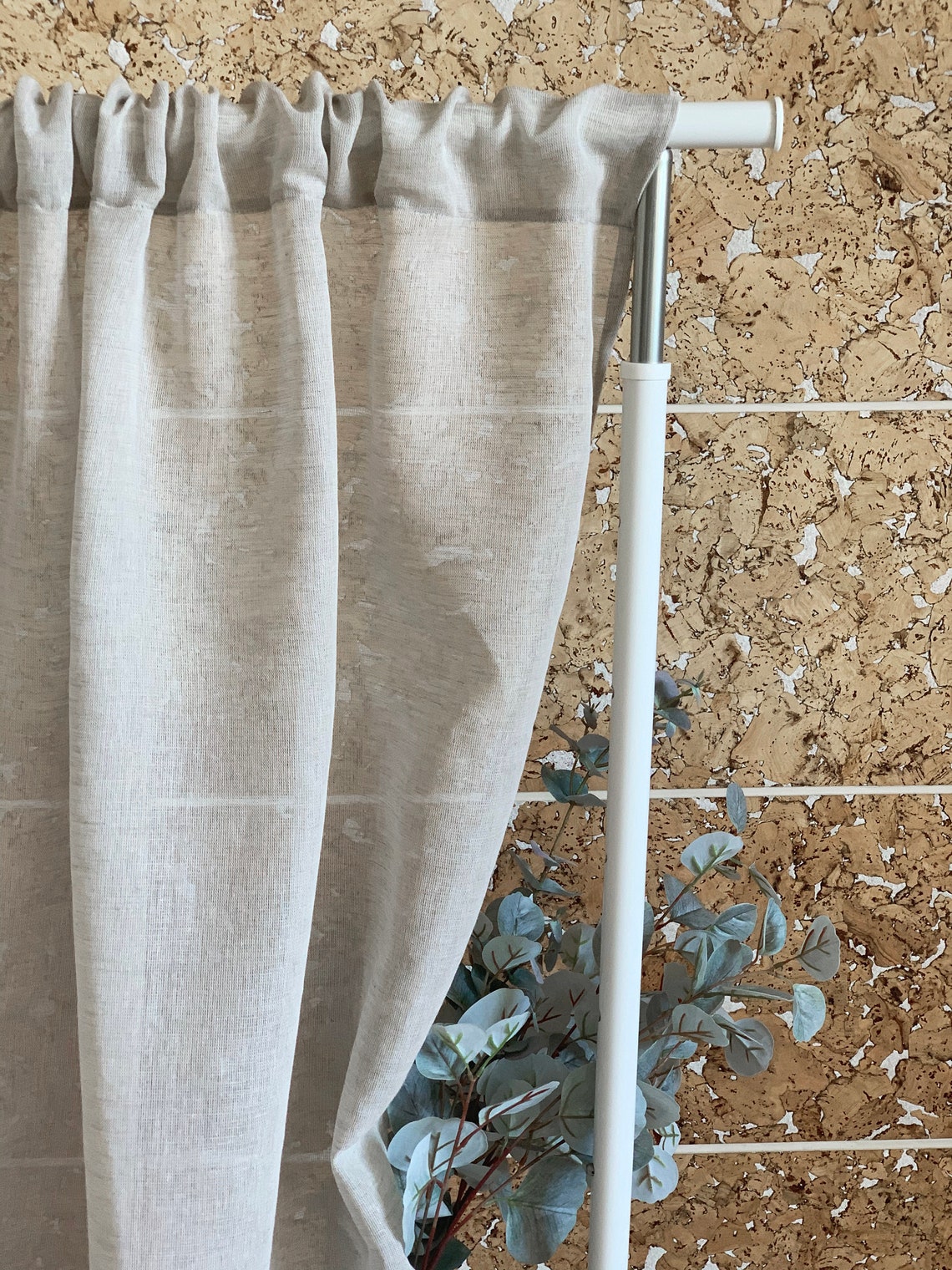 Sheer linen curtain Custom size curtains Rod pocket Ties Tab Etsy