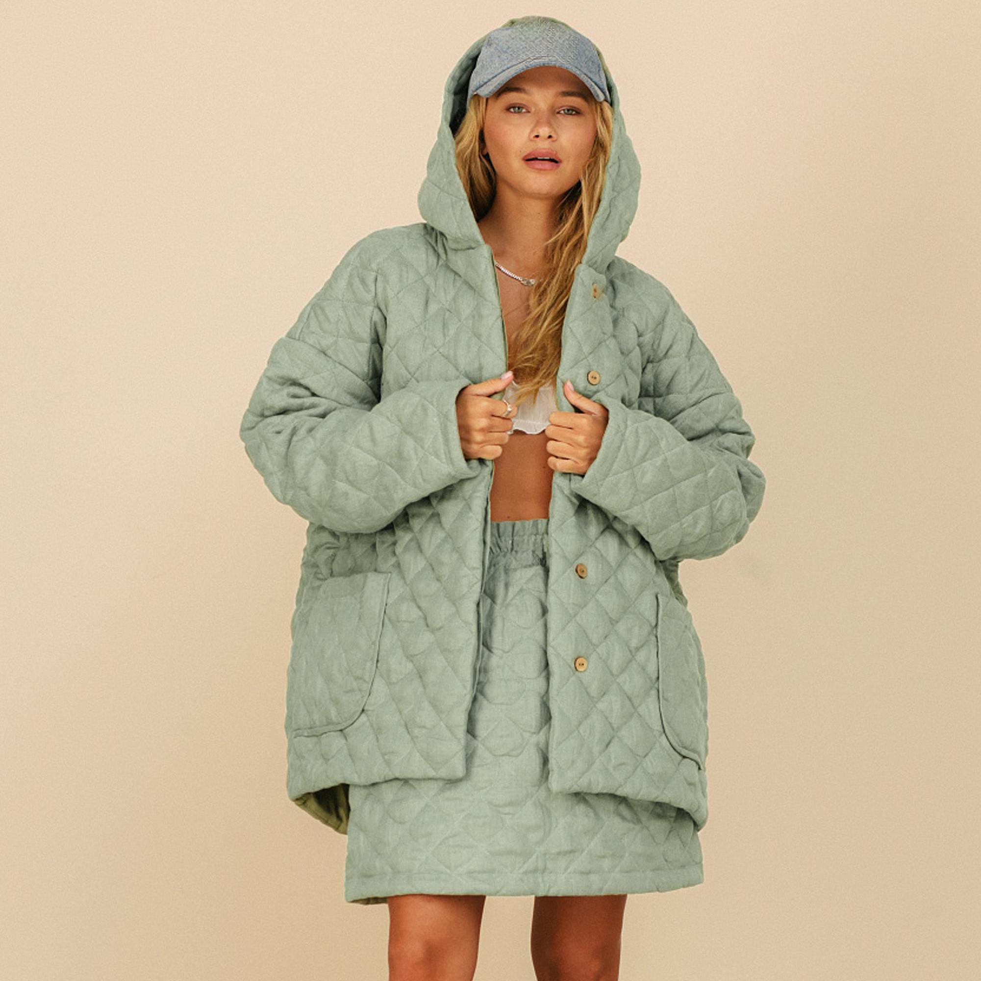 Long Quilted Coat - Etsy Long Quilted Coat - Etsy