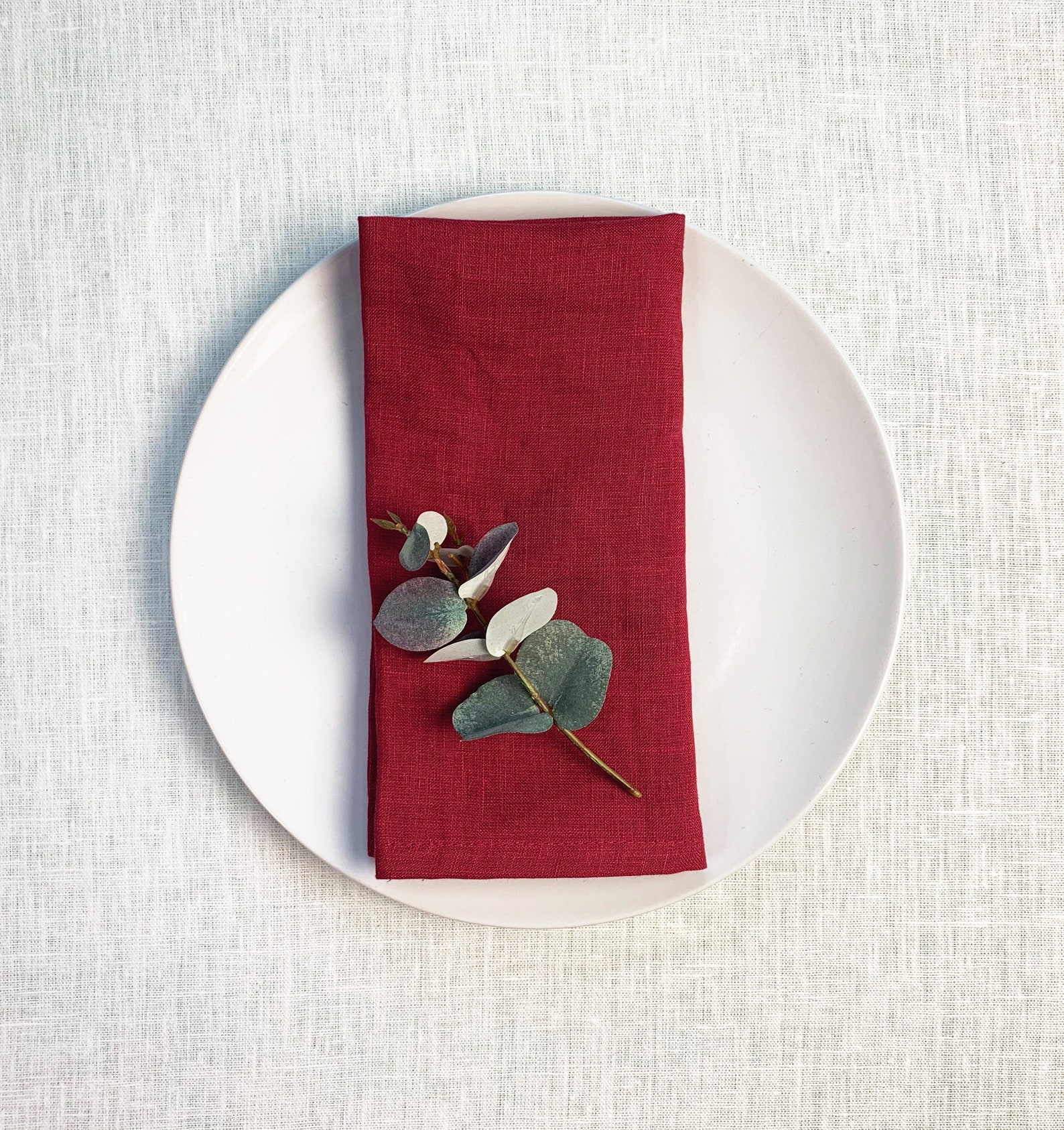 Red wine linen napkins Wedding Dinner cocktail Dark red Etsy