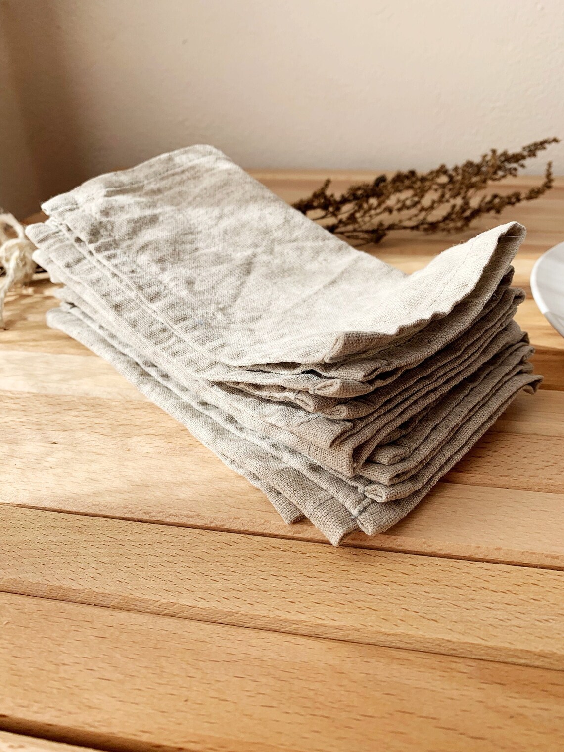 Natural gray linen napkin set of 6 8 10 12 bulk Dinner Etsy