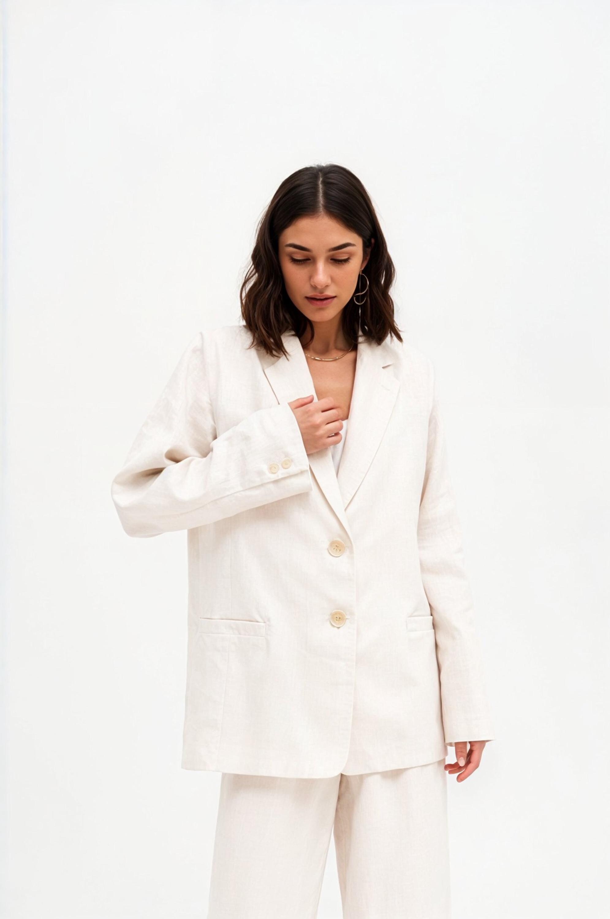 Veste Ete Femme Veste En Lin Et Coton Pour Femme Léger Et