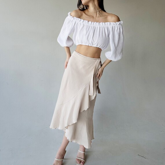 Cotton top skirt ruffles