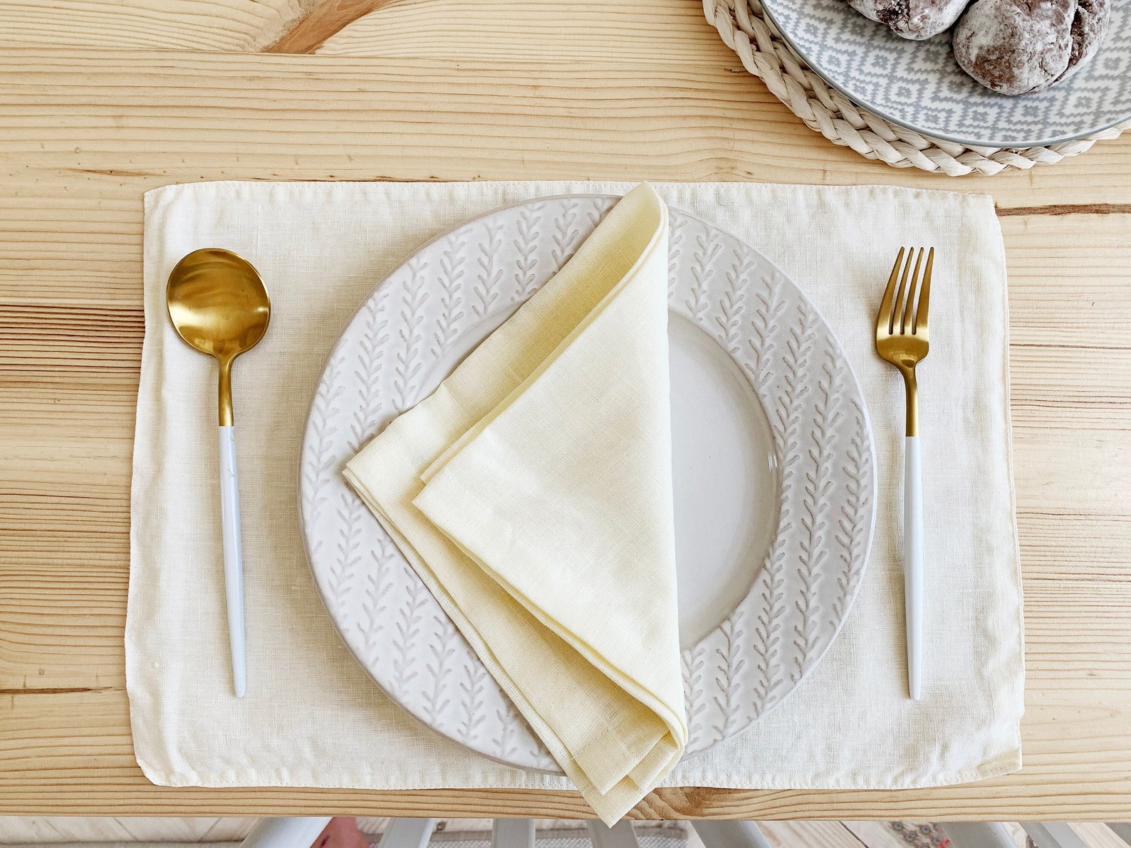 Off White Linen Placemats Ivory Dinner Wedding Cloth Table Etsy