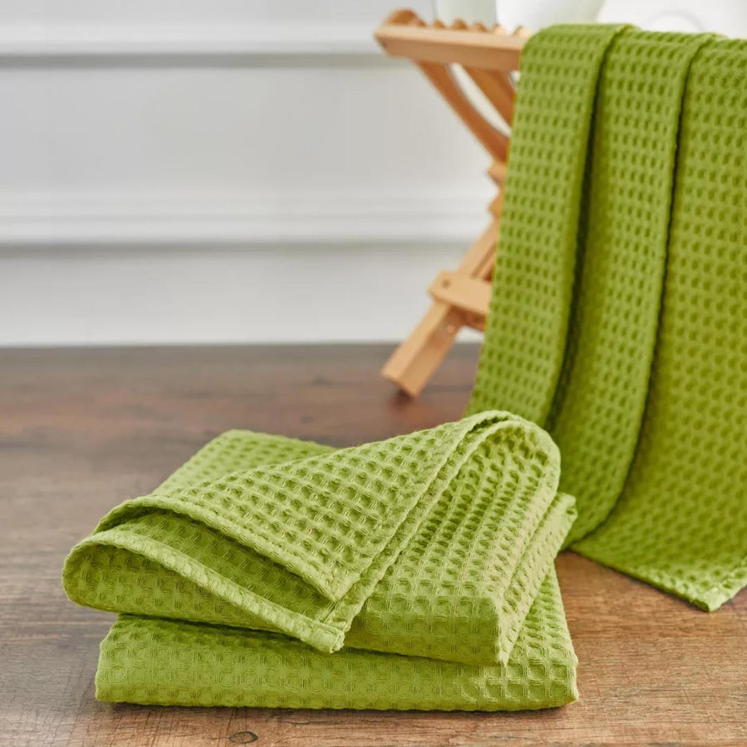 Ollie Waffle Kitchen Towel in 2 Pack in Natural