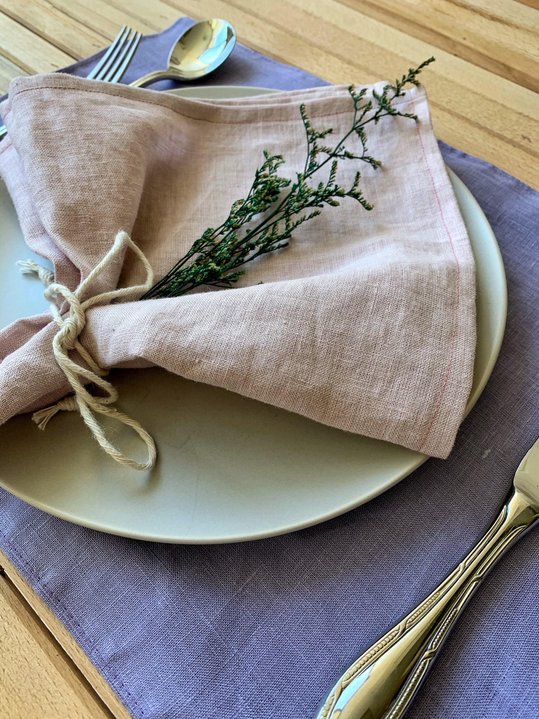 Dusty pink Woodrose linen napkins Wedding Dinner Mauve Etsy