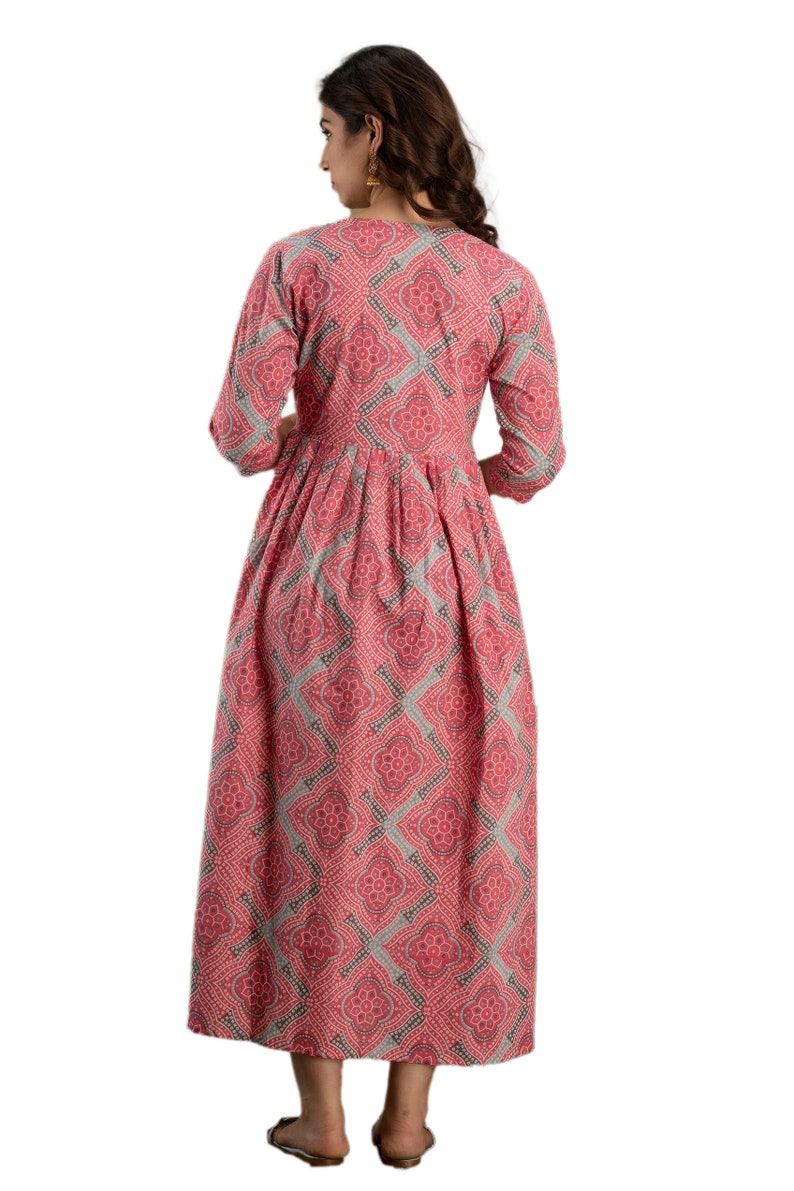 Floral Maternity/nursing Wrap Dress Rose Pink Gown Pregnancy Etsy