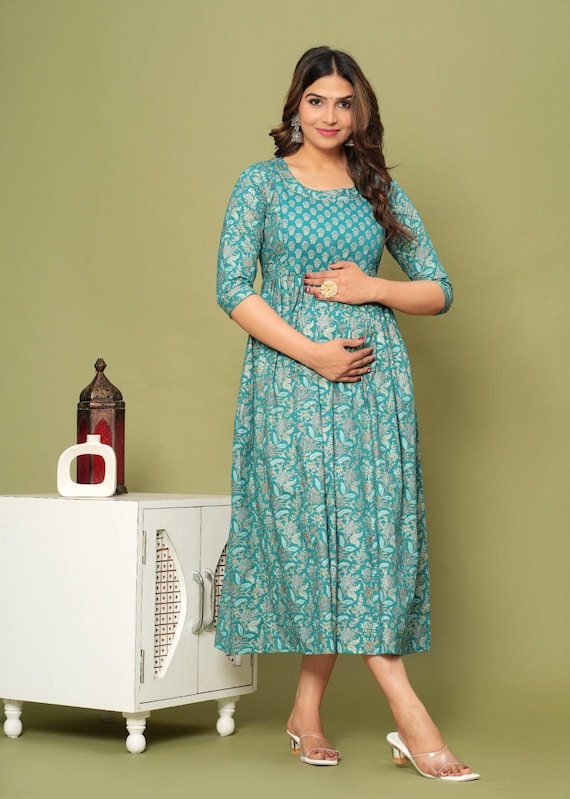 blue pin up dress 3/4 Sleeve Plaid Bodycon Maternity Dress HUNTER GREEN / SMALL main image 0