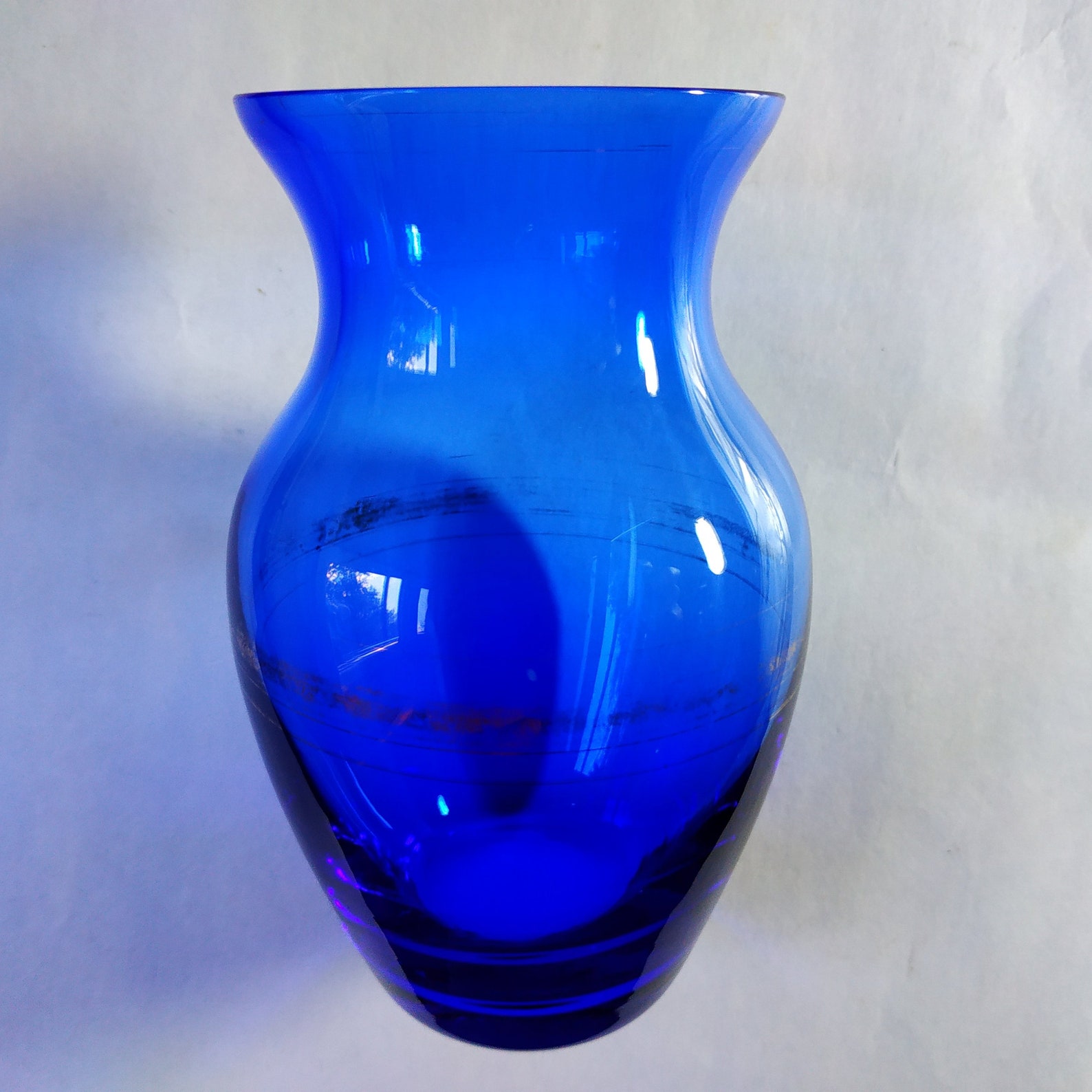 Indiana Glass COBALT BLUE Swirl Glass Flower Floral Vase Etsy