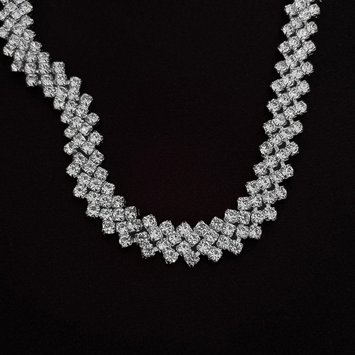 Collar De Corazón Con Diamantes - Chapado En Oro Rosa, Circonita Cúbica, Regalo Para Aniversario O San Valentín