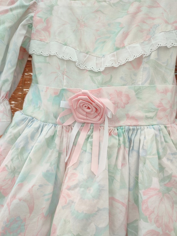 Vintage 1990s pastel floral girls petticoat dress… - image 5