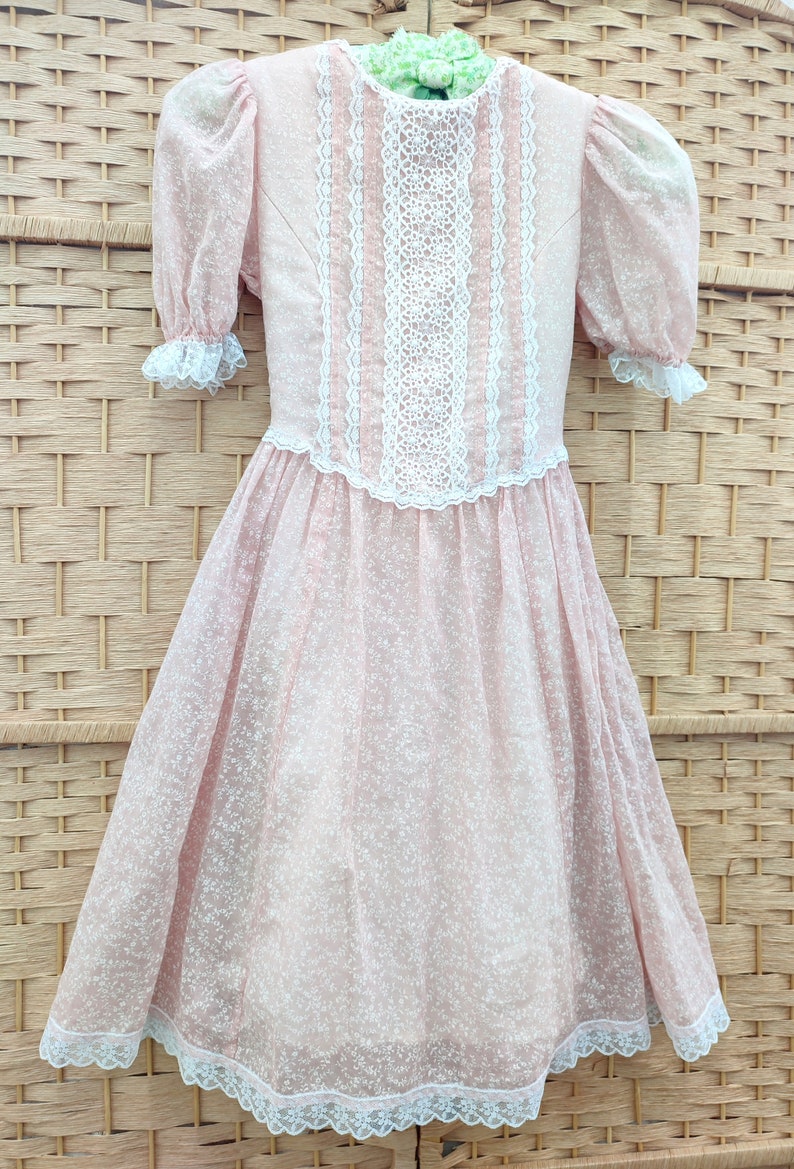 Vintage 1980s Gunne Sax Pink Girls Dress by Jessica Mcclintock Age 9 10 ...