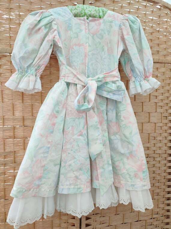 Vintage 1990s pastel floral girls petticoat dress… - image 4