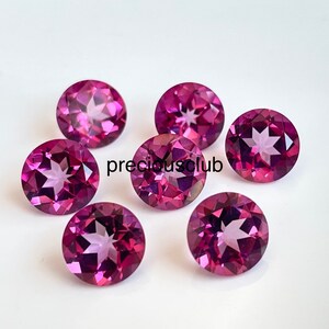 Natural 10mm Coated  Pink Topaz Round Faceted AAA Quality - Good Pink Color Topaz Round Faceted