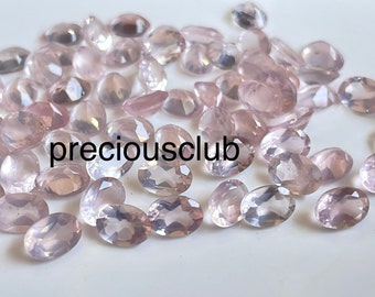 天然ピンクローズクォーツ 3 x 5 mm オーバルファセット AAA品質