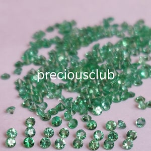 Natural Super Top quality Green Emerald Diamond Cut 1.75mm AAA Quality