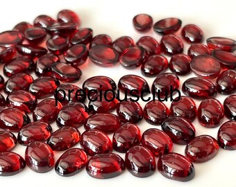 Natuurlijke 6x8mm rode granaat ovale cabochon - losse rode granaat ovale AAA topkwaliteit