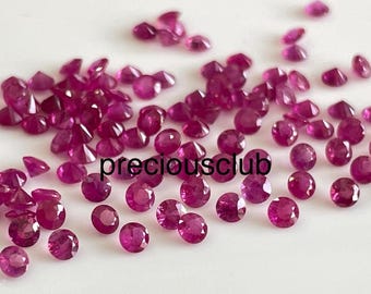 Natural Brilliant Cut Ruby 3mm Round cut AAA Quality- Loose Ruby Top Quality