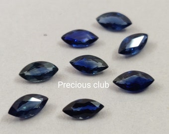 Natural Only Heated 3x6mm Blue Sapphire Marquise  Faceted cut AAA QUALITY
