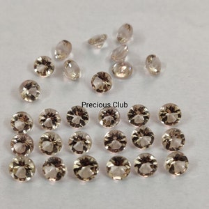 Natural Peach Color 4mm Morganite Round Faceted AAA Quality- Loose Morganite top quality