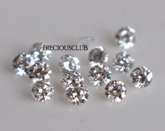 Diamante redondo de cor E-F branco natural lapidado brilhante vs. diamante solto de cor E-F de 1 mm