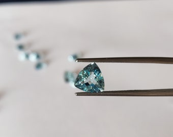 Natural Santa Maria Type 6mm Aquamarine Trillion Shape Faceted AAA Quality