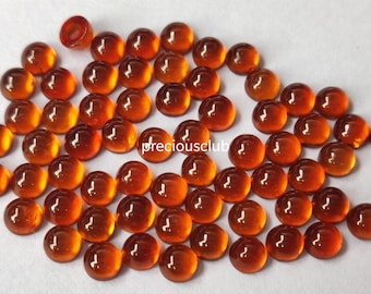 Natural Hessonite orange Garnet Round Cabochon 5mm AAA Quality -loose Hessonite orange Garnet Round Cabochon