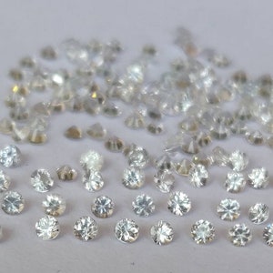 Natural White Sapphire 2mm Round Brilliant Faceted cut AAA QUALITY