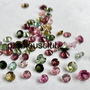 Natural Multicolor Tourmaline AA Quality Round Faceted 1.5mm to 6mm - Loose Multicolor Tourmaline Round cut