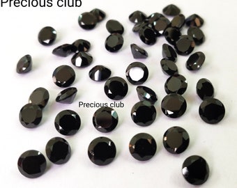 Natural Black Spinel 7mm Round Faceted cut AAA Quality - Loose Black Spinel AAA Quality