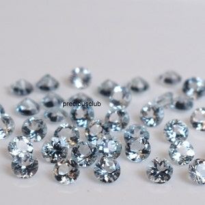 Natural 4mm Aquamarine Round Faceted AAA Quality - Loose Aquamarine