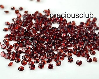 Natural Red Garnet Round 2mm Faceted - Loose Garnet AAA Top Quality