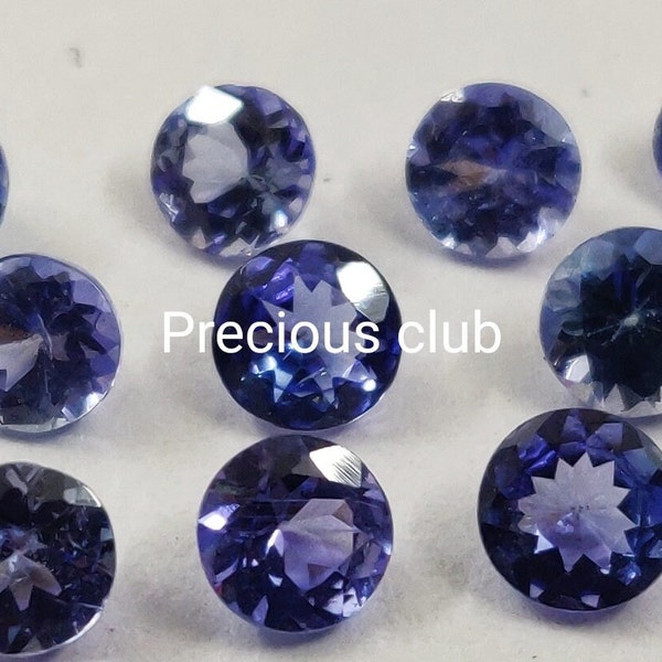 Natural Tanzanite 5 mm Round Faceted cut AAA Quality- Loose Top quality Tanzanite