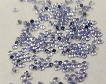 天然タンザナイト 1 mm ラウンドファセットカット AAA品質 - ルース