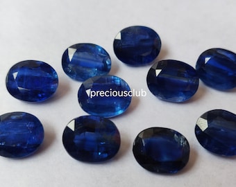Natural Blue Kyanite Oval 7x9mm - AAA Faceted Gemstone, High Quality
