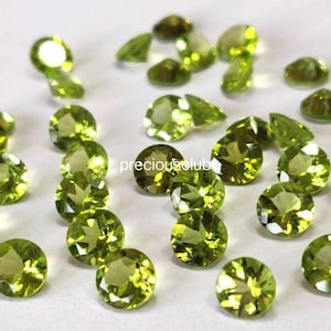 Natural Peridot Round cut 5mm Faceted - Loose peridot AAA Quality