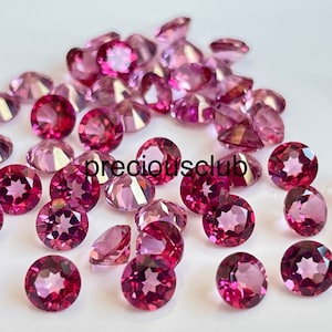 100 pc wholesale lot of Natural 3mm to 10mm Coated Pink Topaz Round Faceted AAA Quality - Good Pink Color Topaz Round Faceted
