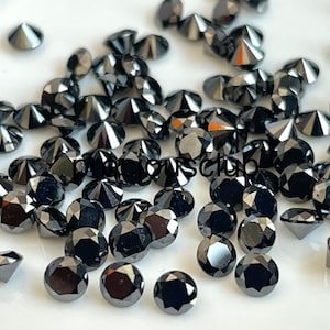 Natural Black Diamond Brilliant Round Cut 3mm- Loose Black Diamond