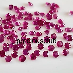 Rubis naturel taille brillant de 2,5 mm, rond, taille facettes, qualité AAA - rubis en vrac de qualité supérieure